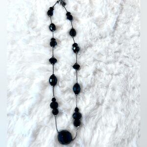 Lia Sophia Black Faceted glass bead necklace